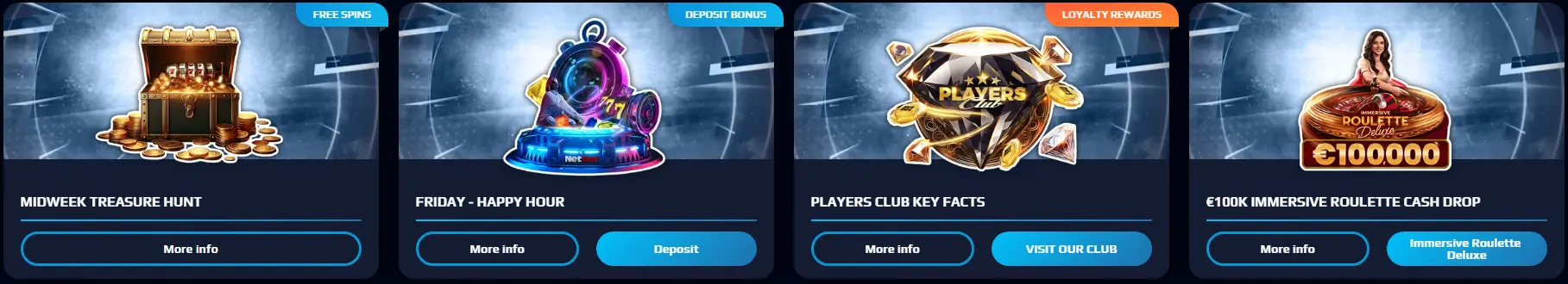 variété de promotions au Netbet